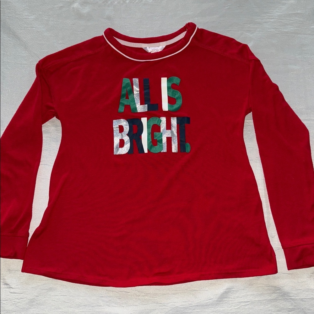 Secret Treasures Pajama Set All Is Bright Long Sleeve Top & Plaid Joggers Sz S - Picture 3 of 14